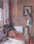 John Frederichk Lewis RA Hhareem Life,Constantinople (mk46) Spain oil painting artist